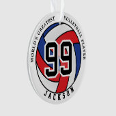 Rot, Blau und Weiß | Personalisieren Ornam Ornament (Vorderseite)