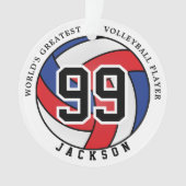 Rot, Blau und Weiß | Personalisieren Ornam Ornament (Vorderseite)