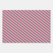 Rot, blau und weiß Streifen Geschenkpapier Set (Vorderseite 2)