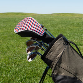 Rot, blau und weiß Streifen Golf Headcover