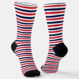 Rot, blau und weiß Streifen Socken
