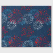 Rot-Blau- und Weißfeuerwerk Geschenkpapier (Flach)
