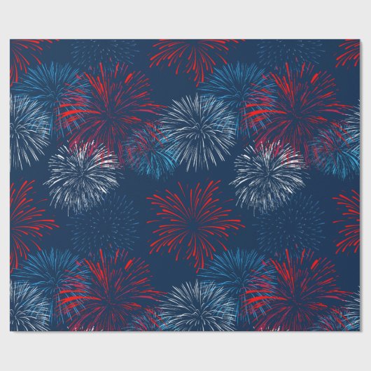 Rot-Blau- und Weißfeuerwerk Geschenkpapier (Flach)