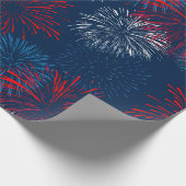 Rot-Blau- und Weißfeuerwerk Geschenkpapier (Ecke)