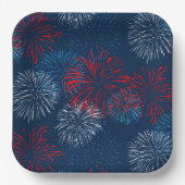 Rot-Blau- und Weißfeuerwerk Pappteller (Vorderseite)
