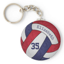 Rot-Blau-Volleyball-Schlüsselanhänger mit der Numm