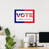 Rot/Blau wählen Poster (Heimbüro)