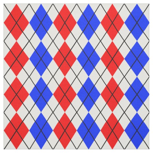 Rot Blau Weiß Argyle Diamantmuster Design Stoff (Muster)