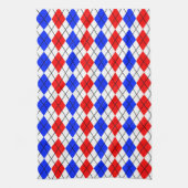 Rot Blau Weiß Argyle Karo Design  Geschirrtuch (Vertikal)