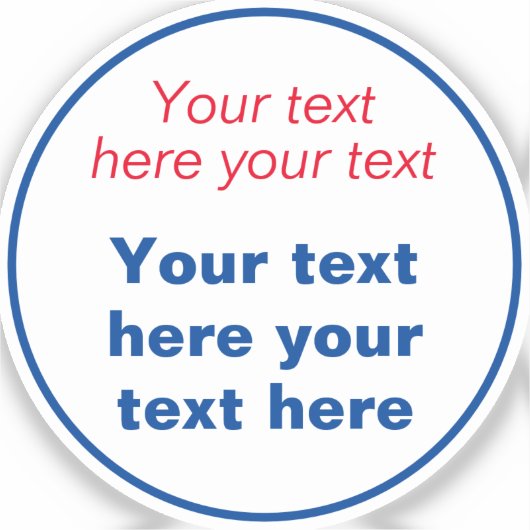 Rot blau Weiß Ihr Text hier ersetzen Slogan Aufkleber (Vorderseite)