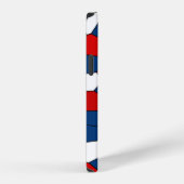 Rot Blau Weiß Muster iPhone Hülle (Rechte Seite)