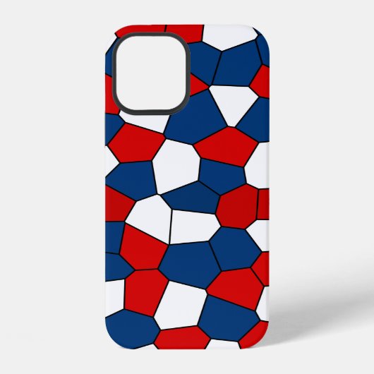 Rot Blau Weiß Muster iPhone Hülle (Rückseite)