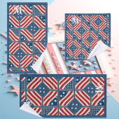 Rot-Blau-Weiße Muster US Flagge Monogram Badhandtuch Set