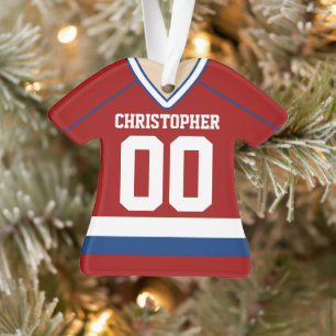 Rot/Blau/Weißer maßgeschneiderter Hockey-Trikot Ornament