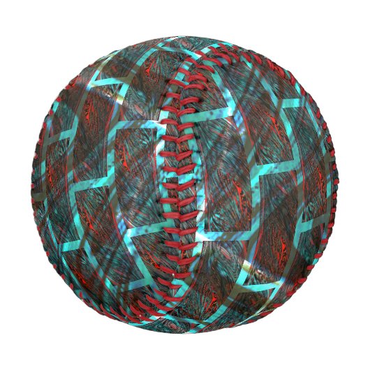 Rot blaue Flecken, Kratzer, Gitter oder Backstein Baseball (Schrägansicht)