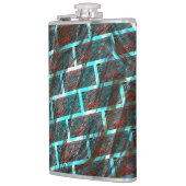 Rot blaue Flecken, Kratzer, Gitter oder Backstein Flachmann (Links)