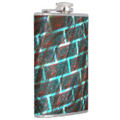 Rot blaue Flecken, Kratzer, Gitter oder Backstein Flachmann (Rechts)