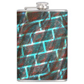 Rot blaue Flecken, Kratzer, Gitter oder Backstein Flachmann (Vorderseite)