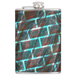 Rot blaue Flecken, Kratzer, Gitter oder Backstein  Flachmann