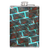 Rot blaue Flecken, Kratzer, Gitter oder Backstein Flachmann (Rückseite)