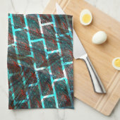 Rot blaue Flecken, Kratzer, Gitter oder Backstein Geschirrtuch (Viertel Falte)