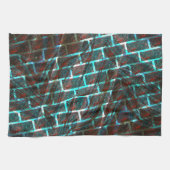 Rot blaue Flecken, Kratzer, Gitter oder Backstein Geschirrtuch (Horizontal)