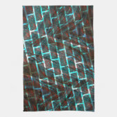 Rot blaue Flecken, Kratzer, Gitter oder Backstein  Geschirrtuch (Vertikal)