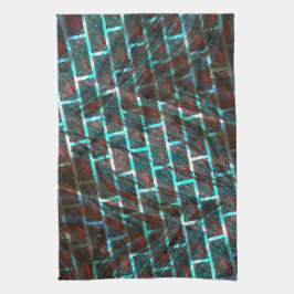 Rot blaue Flecken, Kratzer, Gitter oder Backstein  Geschirrtuch