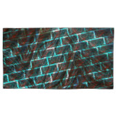 Rot blaue Flecken, Kratzer, Gitter oder Backstein Kissenbezug (Vorderseite-Links)