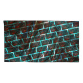 Rot blaue Flecken, Kratzer, Gitter oder Backstein Kissenbezug (Rückseite-Rechts)