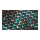 Rot blaue Flecken, Kratzer, Gitter oder Backstein Kissenbezug (Rückseite-Links)