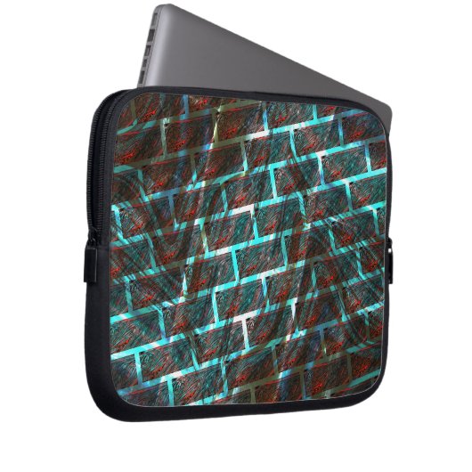 Rot blaue Flecken, Kratzer, Gitter oder Backstein  Laptopschutzhülle (Vorne Rechts)