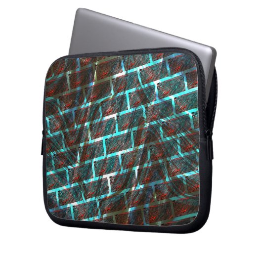 Rot blaue Flecken, Kratzer, Gitter oder Backstein  Laptopschutzhülle (Vorderseite Links)