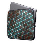 Rot blaue Flecken, Kratzer, Gitter oder Backstein Laptopschutzhülle (Vorderseite Links)