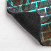 Rot blaue Flecken, Kratzer, Gitter oder Backstein Mousepad (Ecke)