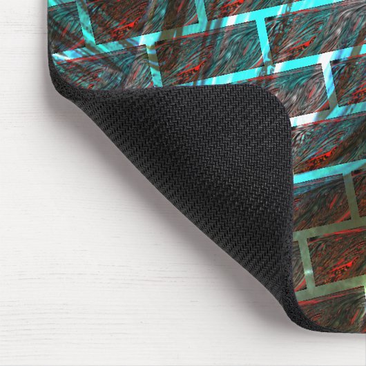 Rot blaue Flecken, Kratzer, Gitter oder Backstein Mousepad (Ecke)