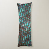 Rot blaue Flecken, Kratzer, Gitter oder Backstein Seitenschläferkissen (Rückseite (Vertikal))