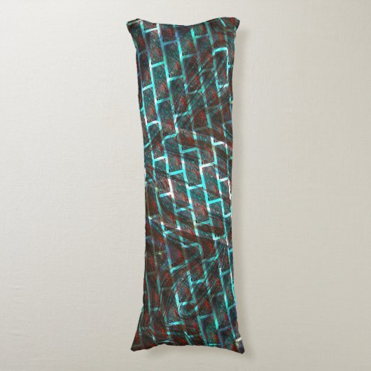 Rot blaue Flecken, Kratzer, Gitter oder Backstein Seitenschläferkissen (Vorderseite Vertikal)