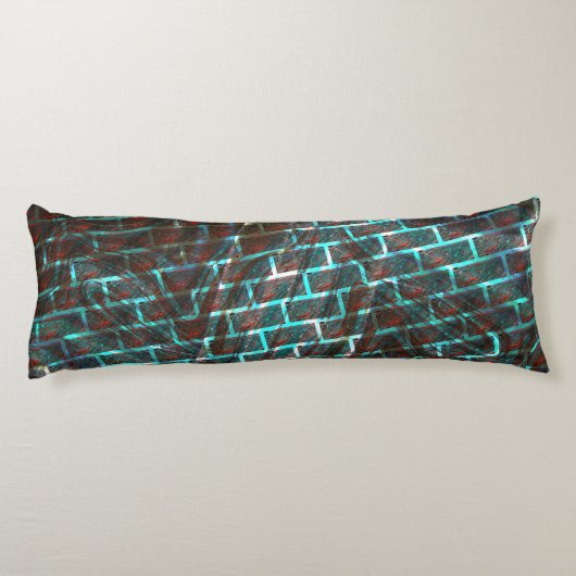 Rot blaue Flecken, Kratzer, Gitter oder Backstein  Seitenschläferkissen (Rückseite)