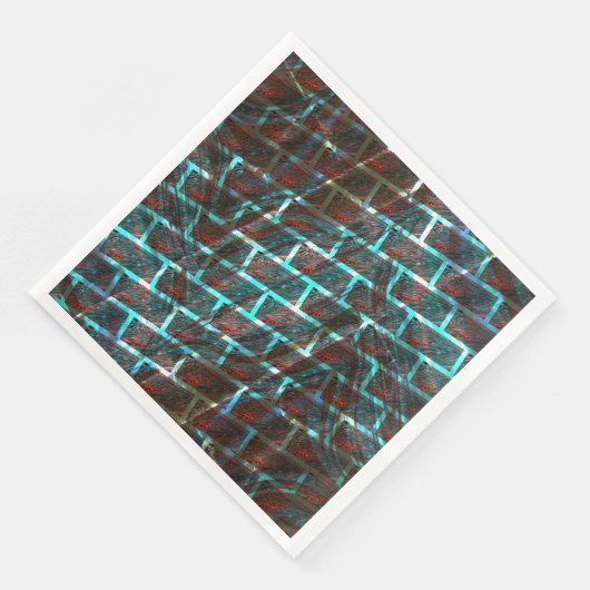 Rot blaue Flecken, Kratzer, Gitter oder Backstein  Serviette (Ecke)