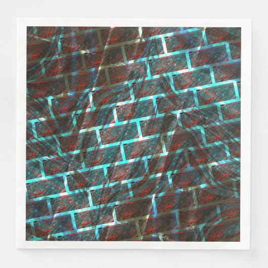 Rot blaue Flecken, Kratzer, Gitter oder Backstein  Serviette (Vorderseite)