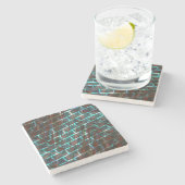 Rot blaue Flecken, Kratzer, Gitter oder Backstein  Steinuntersetzer (Seitenansicht)