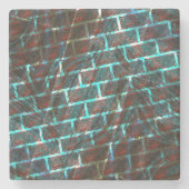 Rot blaue Flecken, Kratzer, Gitter oder Backstein Steinuntersetzer (Vorderseite)