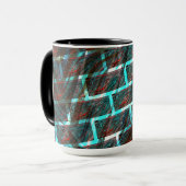 Rot blaue Flecken, Kratzer, Gitter oder Backstein Tasse (Vorderseite Links)