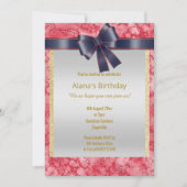 ROT BLAUE GLITZER ROT BLAU BODEN EINLADUNG (Vorderseite)