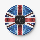 Rot-blaue Glitzern-Glitzer Schweden 16 Pappteller (Vorderseite)