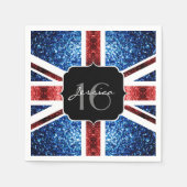 Rot-blaue Glitzern-Glitzer Schweden 16 Serviette (Vorderseite)