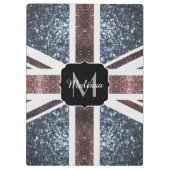 Rot-blaue Glitzern mit der Flagge des Vereinigten  Klemmbrett (Rückseite)