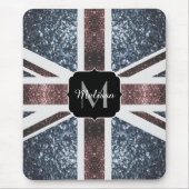 Rot-blaue Glitzern mit der Flagge des Vereinigten Mousepad (Vorne)