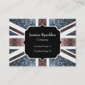 Rot-blaue Glitzern mit der Flagge des Vereinigten Visitenkarte (Rückseite)